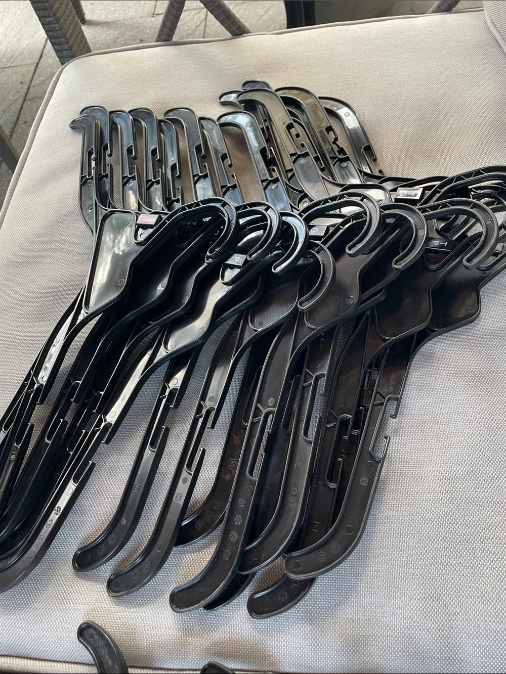 Adult black plastic slim Shirt hangers. 20 pack